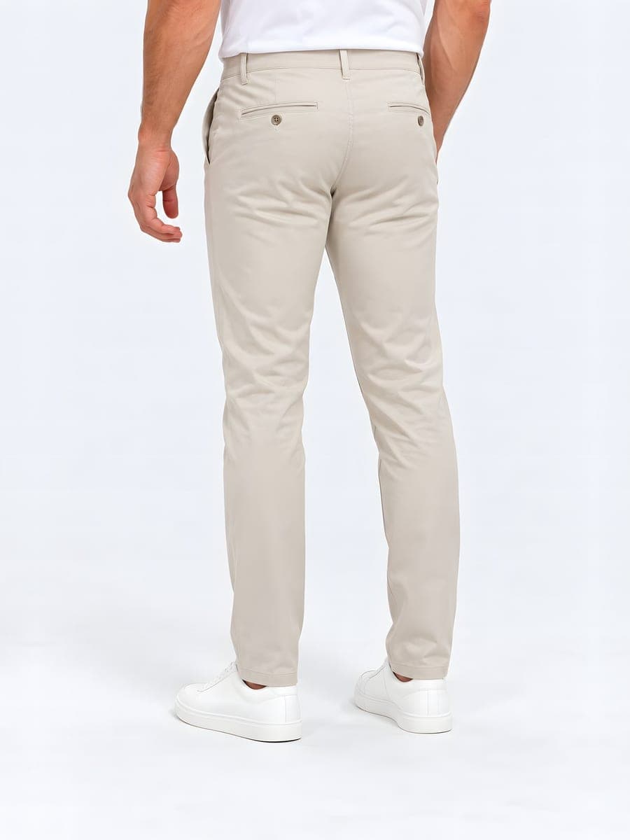 Slim fit chino in beige, back view