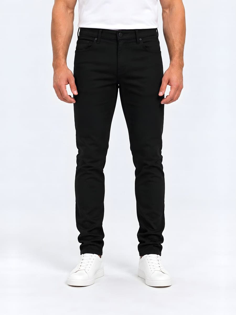 Zwarte slim fit jeans, vooraanzicht
