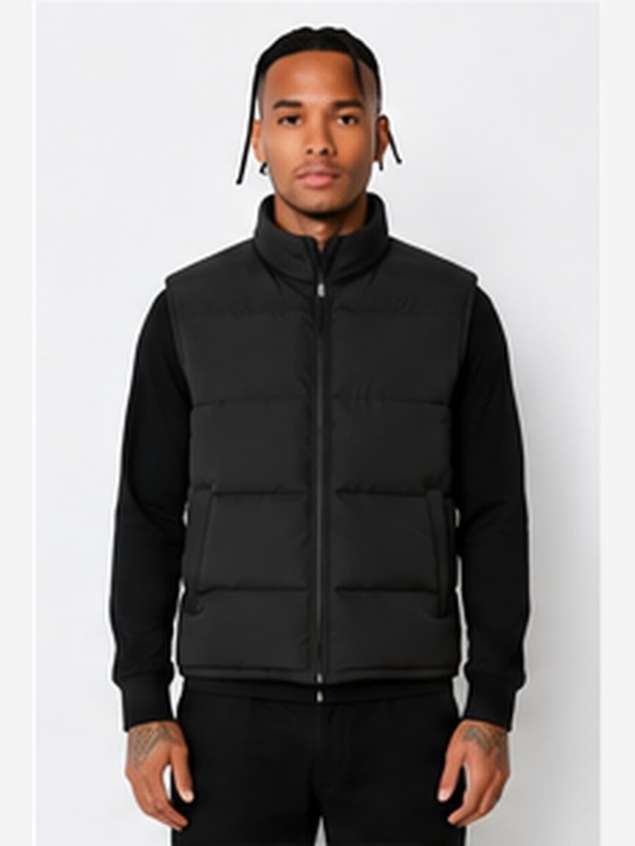 Gewatteerde bodywarmer - Zwart: blanco jas (art. 127) uit de White Label Stock Collection
