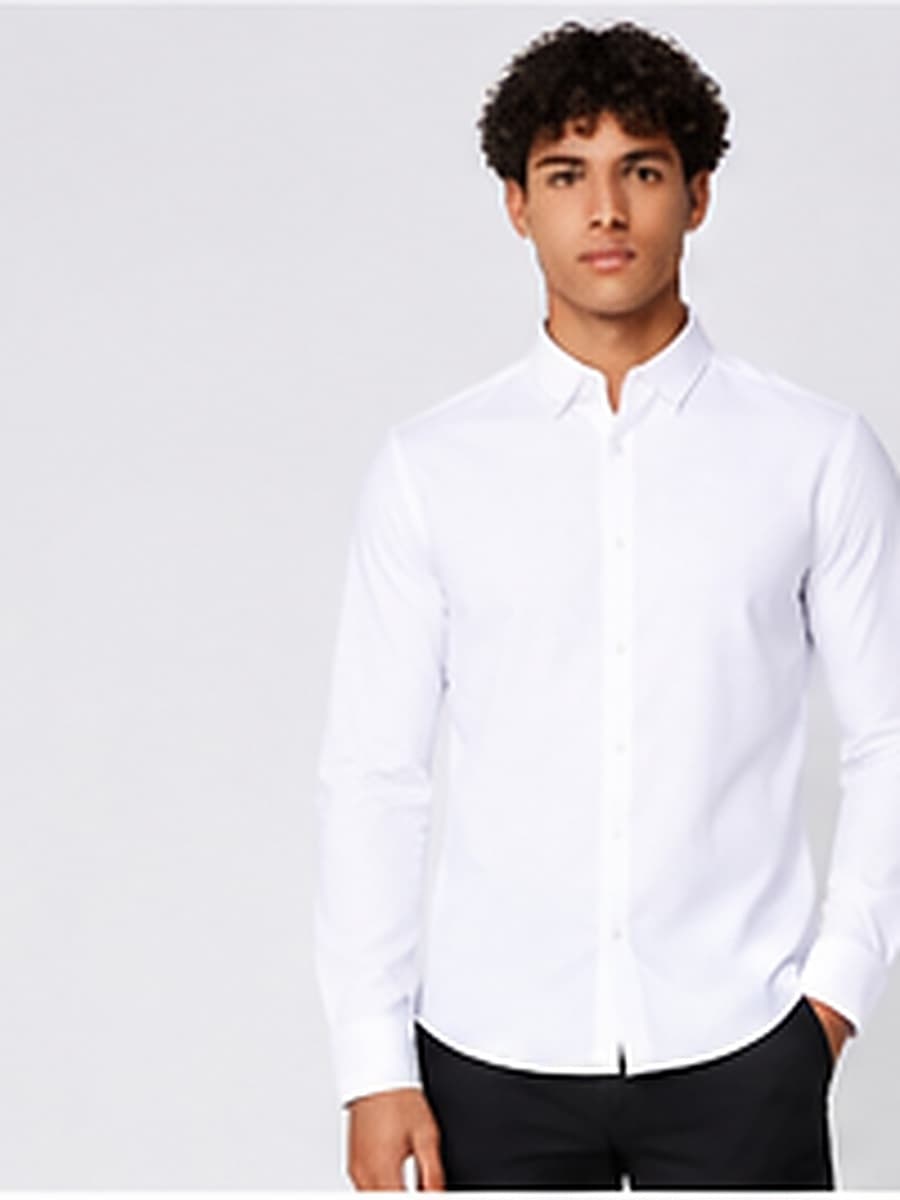 White shirt, slim fit, blank article 185 from the white label stock collection