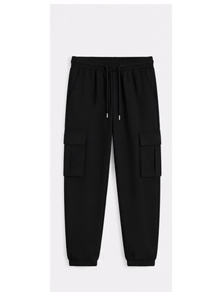 Zwarte cargo jogger met drawstring: blanco jogger (art. 226) uit de White Label Stock Collection