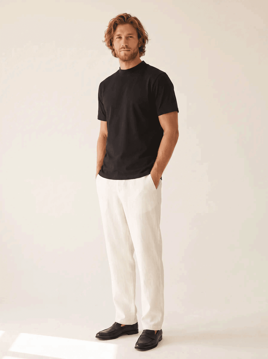 Zwarte tee: blanco t-shirt (art. 43) uit de White Label Stock Collection