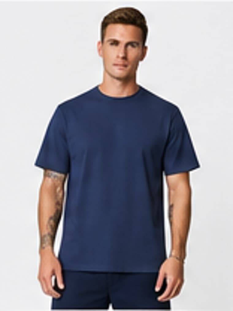 Heavyweight tee - stevig katoen, boxy fit - Navy: blanco t-shirt (art. 67) uit de White Label Stock Collection