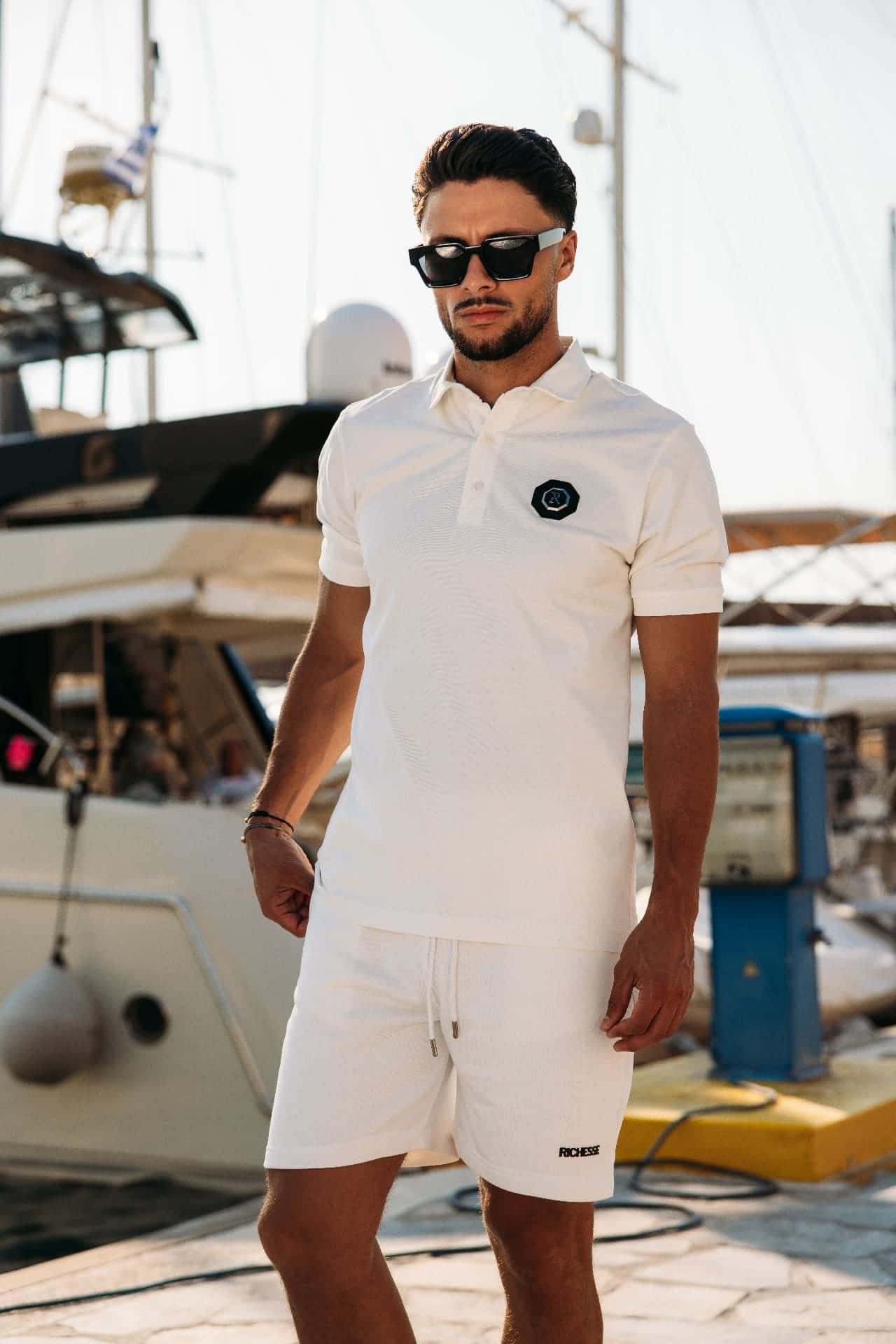 Witte polo- en shortset van Richesse