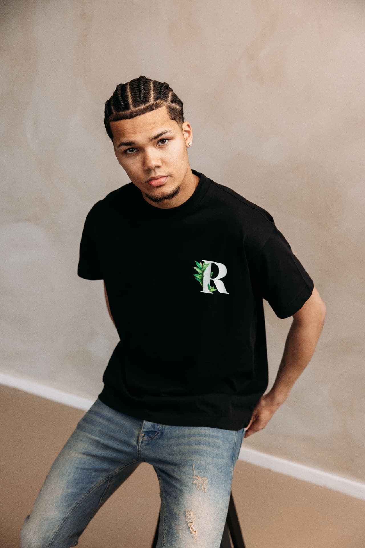 Premium black t-shirt with a custom print